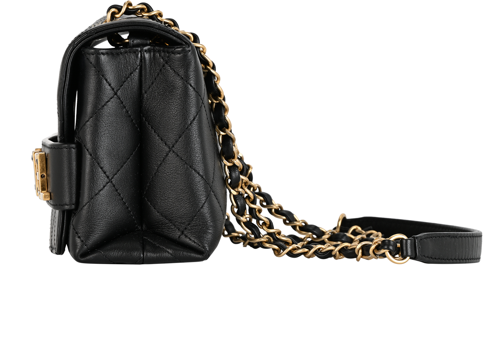 Enchained Logo Flap, &pound;4,100, Handbags, Black, Leather, Bottom view